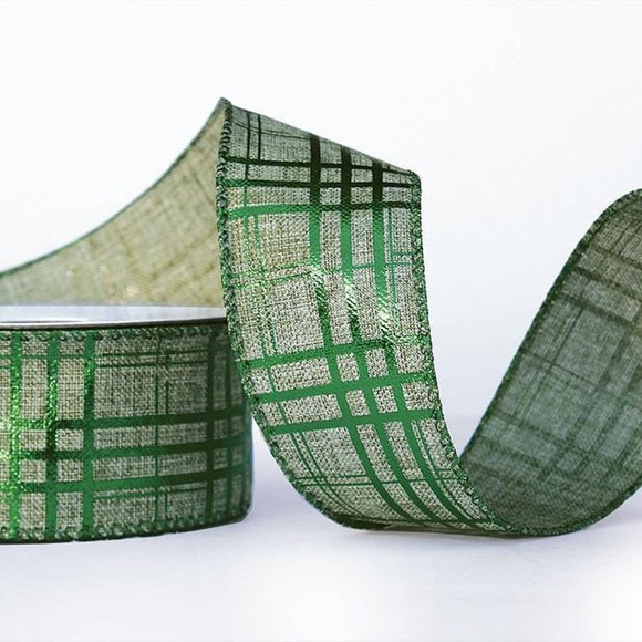 4 Rolls Burlap Wired Christmas Ribbon for Tree Plaid Ribbons Set - Picture 2 of 6